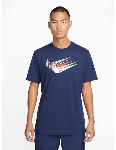 Nike Sportswear Swoosh Ανδρικό T-shirt Navy Μπλε με Λογότυπο