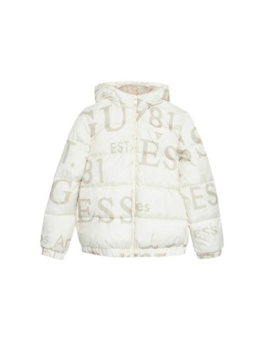 Guess Παιδικό Καπιτονέ Μπουφάν με Κουκούλα Spirit White