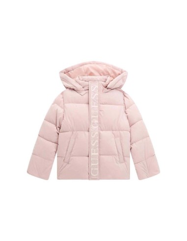 Guess Παιδικό Καπιτονέ Μπουφάν με Κουκούλα Pink